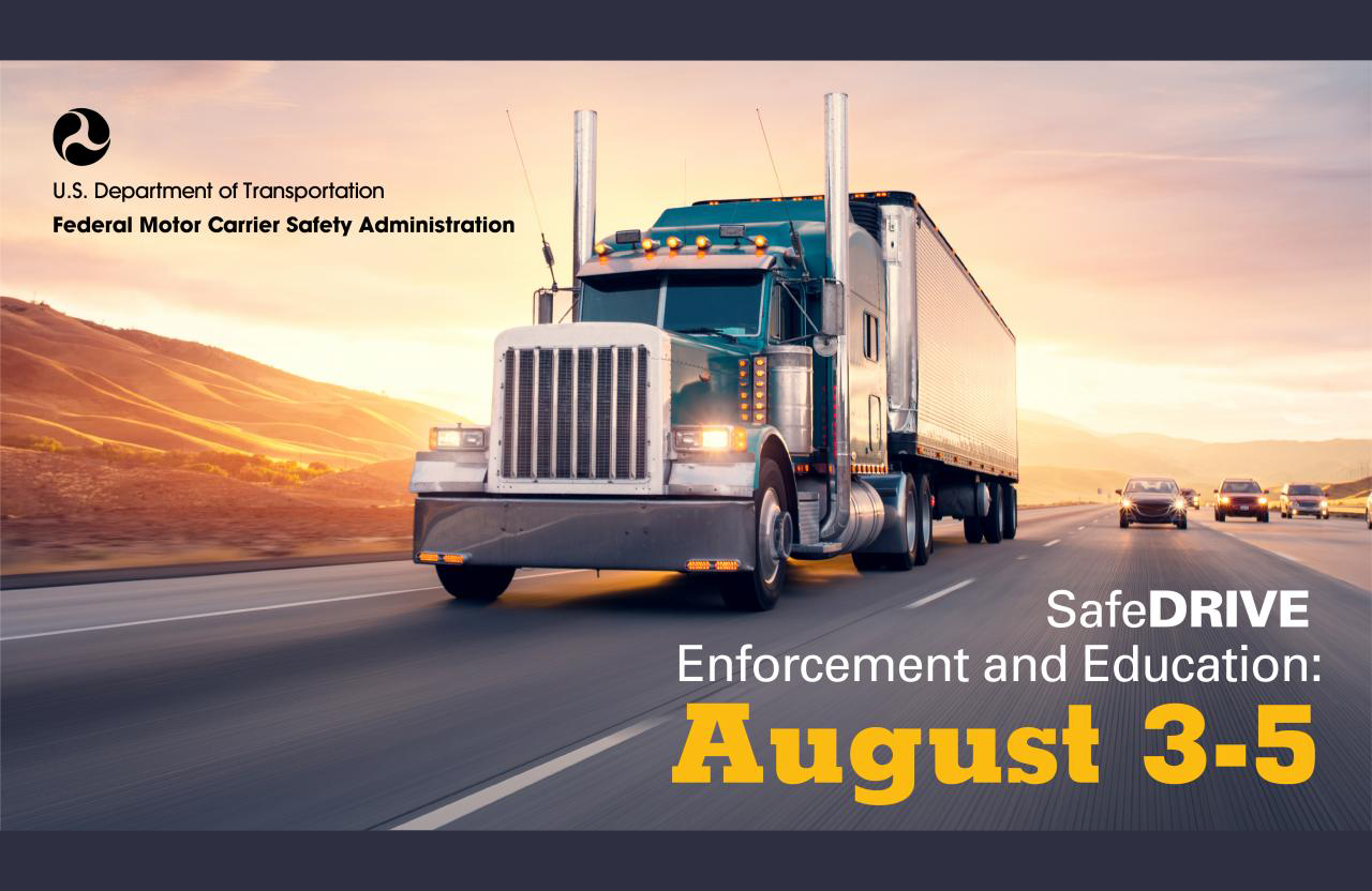 SafeDRIVE Infographic with Semi Truck