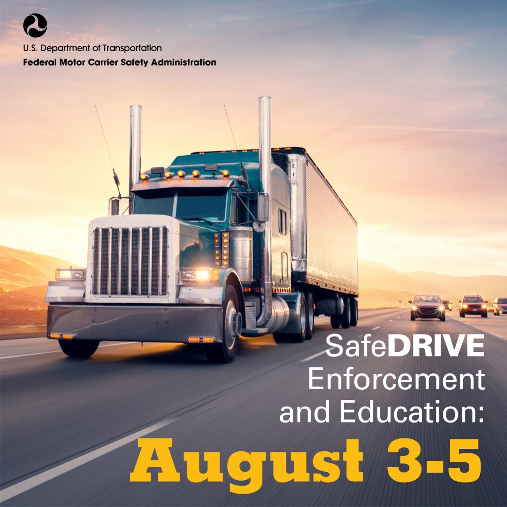 SafeDRIVE Infographic with Semi Truck